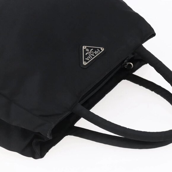 PRADA Tote Bag Nylon Black Silver Auth - Picture 6 of 15
